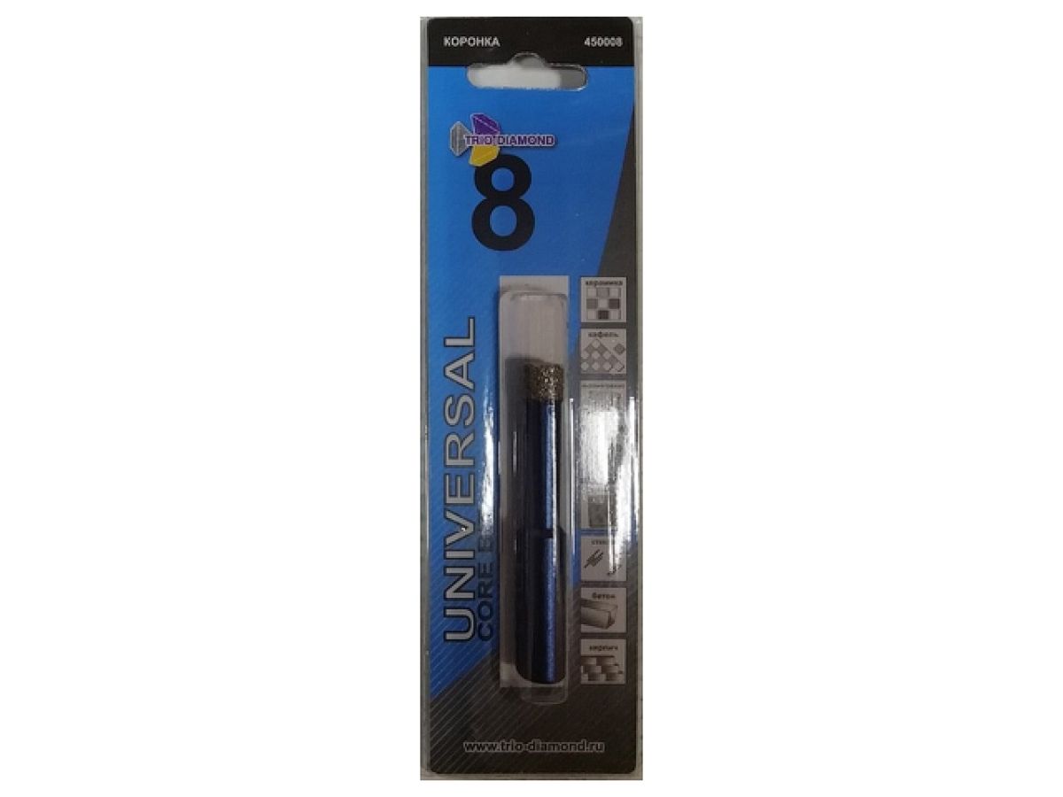 коронка алмазная  d 8мм универсальная trio-diamond 450008 от BTSprom.by