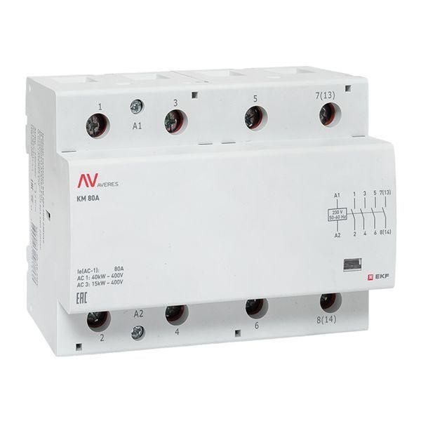 контактор модульный км 80а 4no 230в ac (6 мод.) averes ekf km-av-6-80-40-230v от BTSprom.by
