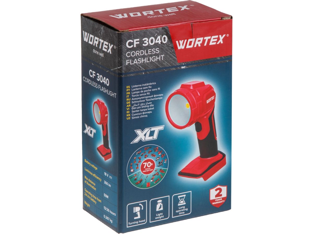  Аккум. фонарь светодиодный WORTEX CF 3040 в кор.  ALL1 XLT SOLO., 18 В, 300 Лм (1 Диод с мощностью 3 Вт) 1334696 фото в каталоге от BTSprom.by
