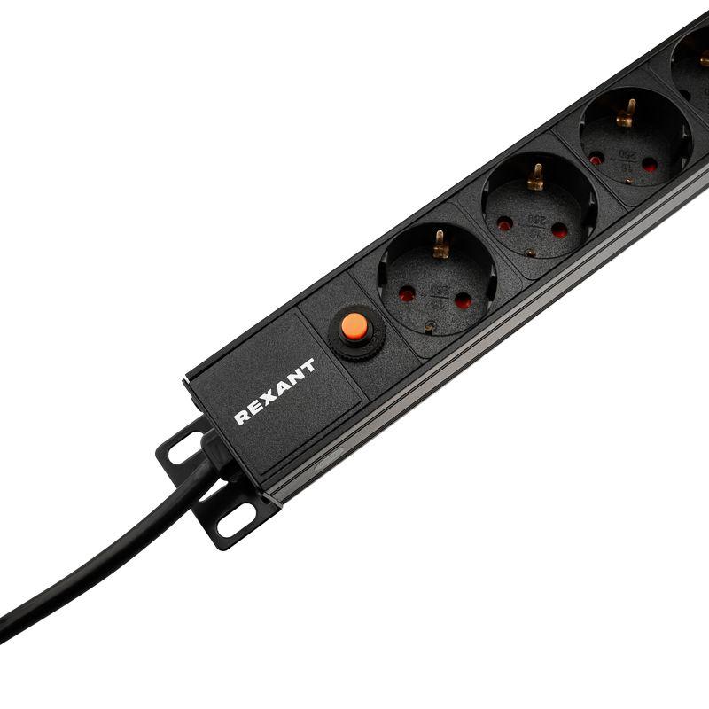  Блок распределения питания PDU 13 розеток СЕЕ 7/4 Schuko 16А фильтр без выкл. вилка СЕЕ 7/7 вертикал. шнур 2м корпус алюм. Rexant 04-0205-2 фото в каталоге от BTSprom.by