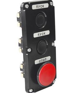 пост управления пке 112-3 у3 10а 660в 3 элемента цилиндр и красн. гриб в нишу ip40 черн. электротехник et519055 от BTSprom.by