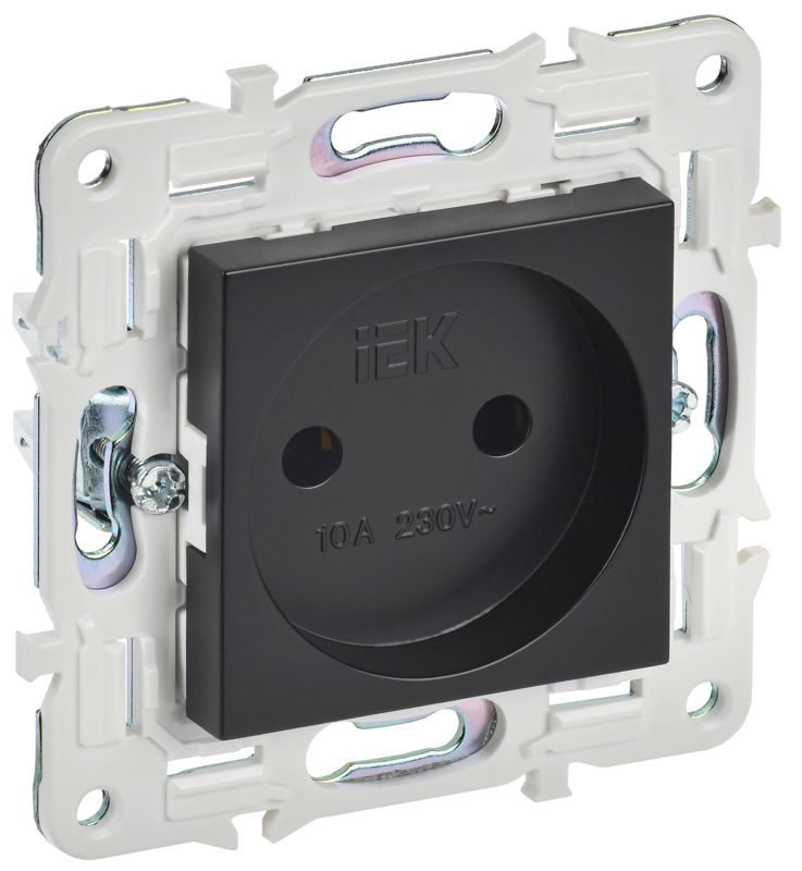 розетка skandy 10а без заземл. без защ. шторок sk-r02bl черн. iek sk-r10-10-k02 от BTSprom.by