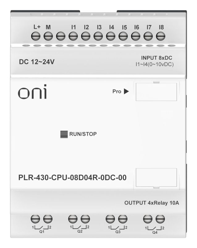  Модуль ЦПУ ПЛК 430 8 DI 4 RO 24В DC без экрана ONI PLR-430-CPU-08D04R-0DC-00 фото в каталоге от BTSprom.by