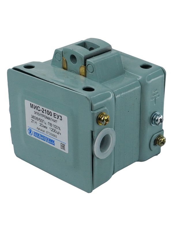 электромагнит мис-2100 еу3 380в тянущее исп. пв 100% ip20 с жесткими выводами электротехник et053003 от BTSprom.by