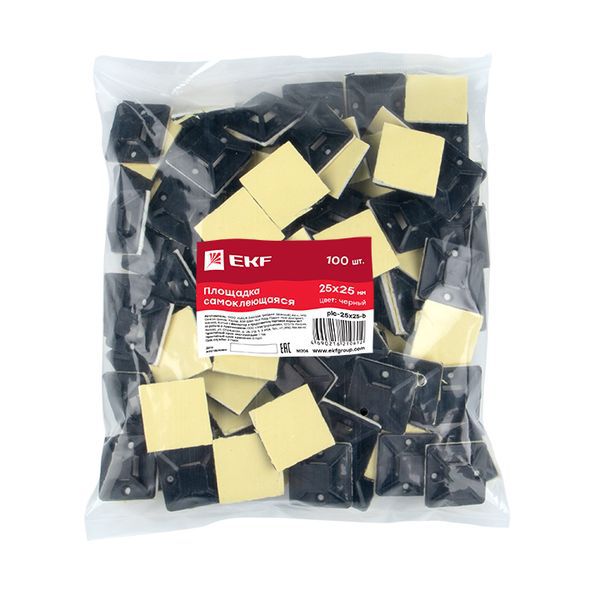  Площадка самоклеящаяся 25х25мм черн. (уп.100шт) EKF plc-25x25-b фото в каталоге от BTSprom.by