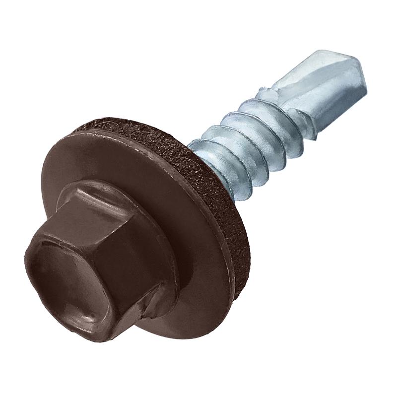 саморез кровельный 4.8х35 ral 8017 шоколад./корич. (ведро) (уп.250шт) стройметиз 2100036 от BTSprom.by