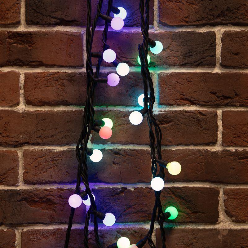 гирлянда светодиодная "мультишарики" 10м d17.5мм 80led rgb 5вт ip65 провод черн. каучук neon-night 303-679 от BTSprom.by