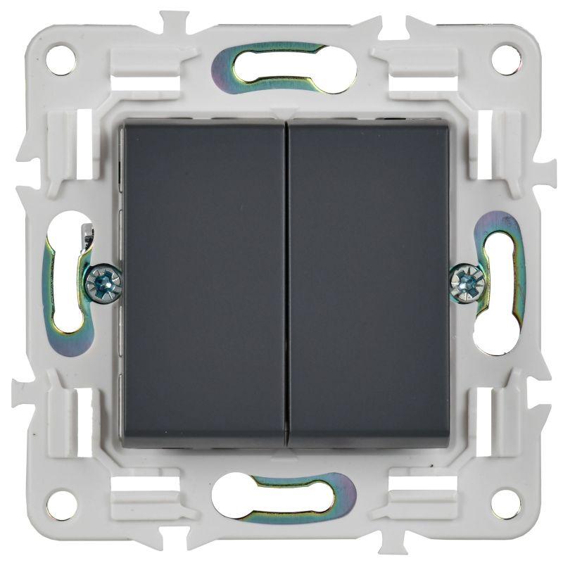  Выключатель перекрестный 2-кл. SKANDY 10А SK-V06T титан IEK SK-V23-0-10-K48 фото в каталоге от BTSprom.by