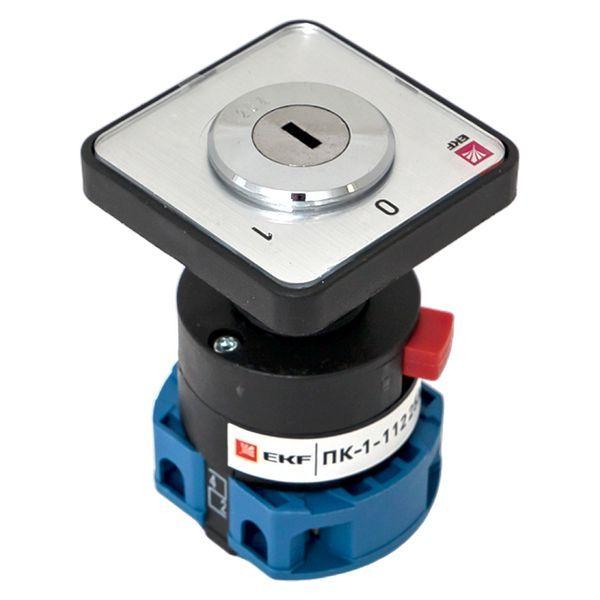  Переключатель кулачковый ПК-1-112 2п 25А "0-1" с ключом EKF pk-1-112-25 фото в каталоге от BTSprom.by