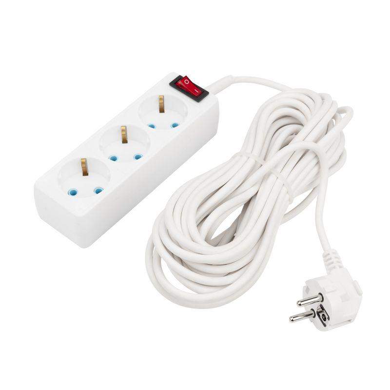 удлинитель 3х10м с заземл. 6а ip20 пвс 3х0.75 с выкл. бел. proconnect 11-7207 от BTSprom.by