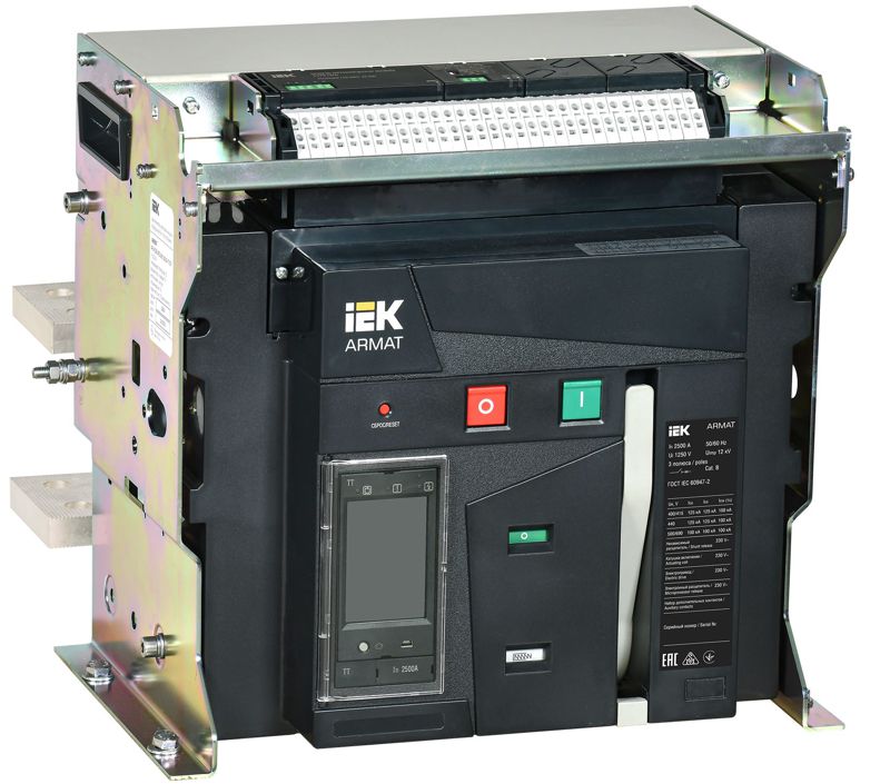 выключатель автоматический воздушный 3п f 2500а 125ка tt стац. с комплектом аксессуаров armat iek ar-acb-3ff-125-2500a-ttcf от BTSprom.by