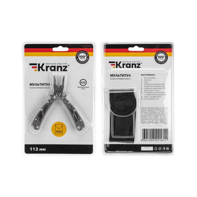  Мультитул 10 функций 113мм Kranz KR-12-4902-2 фото в каталоге от BTSprom.by