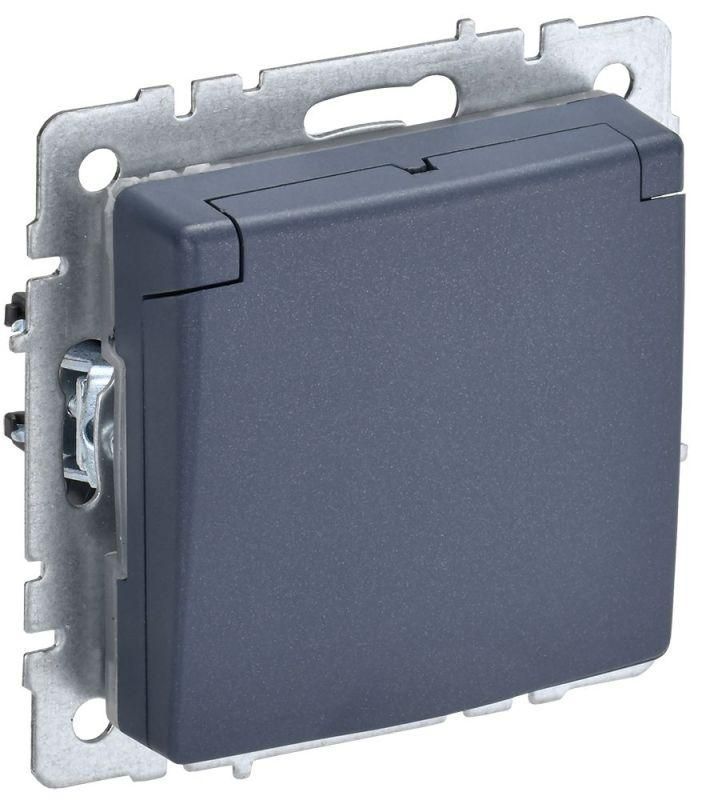 розетка brite рсбш10-3-брм 16а ip20 с заземл. защ. шторки с крышкой механизм маренго iek br-r16-16-k35 от BTSprom.by