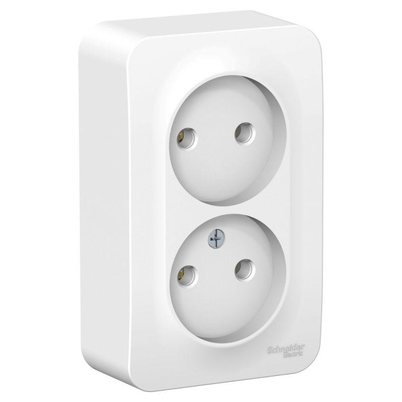 розетка 2-м оп blanca 16а ip20 250в без заземл. без защ. шторок с металлич. пластиной бел. se blnra000221 от BTSprom.by