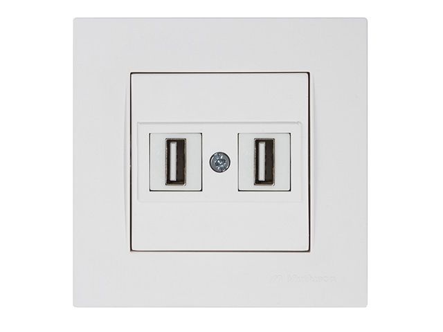 розетка компьютерная 2хusb (скрытая) белая (не для зарядки) rita, mutlusan (2xusb 2.0 для передачи данных, 480mps, 60mb/sec) 2220 456 0101 от BTSprom.by