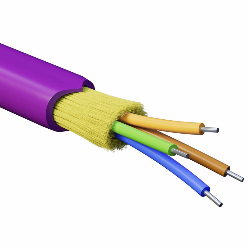 кабель волоконно-оптический распределит. нг(а)-hfltx 4 ов категория om4 (g.651.1) плотный буфер 0.4кн арамидные упрочняющие нити для внутр. прокл. бараб. 2000м dkc rndt4c4mg03 от BTSprom.by