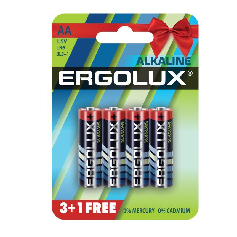элемент питания алкалиновый aa/lr6 1.5в alkaline bl 3+1(free) (уп.4шт) ergolux 12866 от BTSprom.by