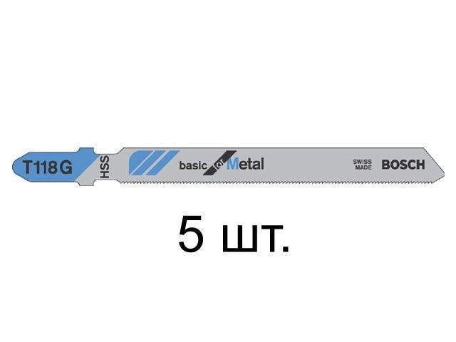 пилка лобз. по металлу t118g (5 шт.) bosch (пропил прямой, тонкий, для базовых работ) от BTSprom.by