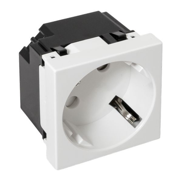  Розетка 45х45 45град. с заземл. быстрозажимные клеммы бел. EKF E2MR16-028-10-45-SL фото в каталоге от BTSprom.by
