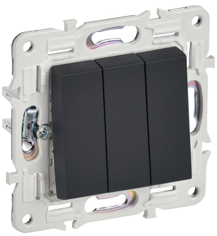 выключатель 3-кл. skandy 10а sk-v11g графит iek sk-v30-0-10-k53 от BTSprom.by