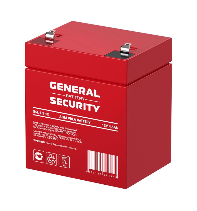 аккумулятор 12в 4.5а.ч general security gsl4.5-12 от BTSprom.by