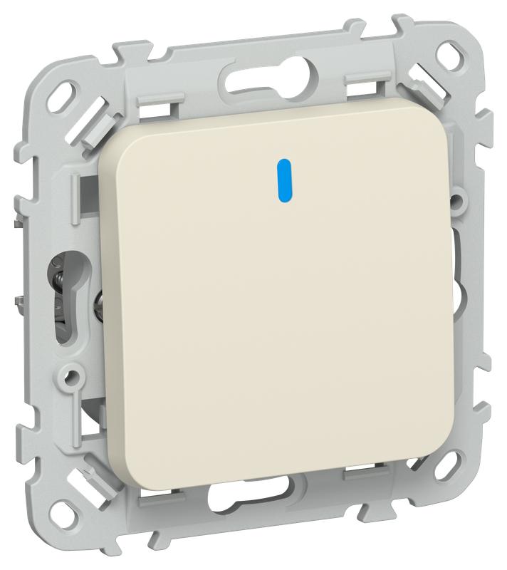 выключатель кнопочный 1-кл. сп flite вс11-2-1-флсл 10а с индикацией механизм сливочный iek fi-v14-1-10-1-k86 от BTSprom.by