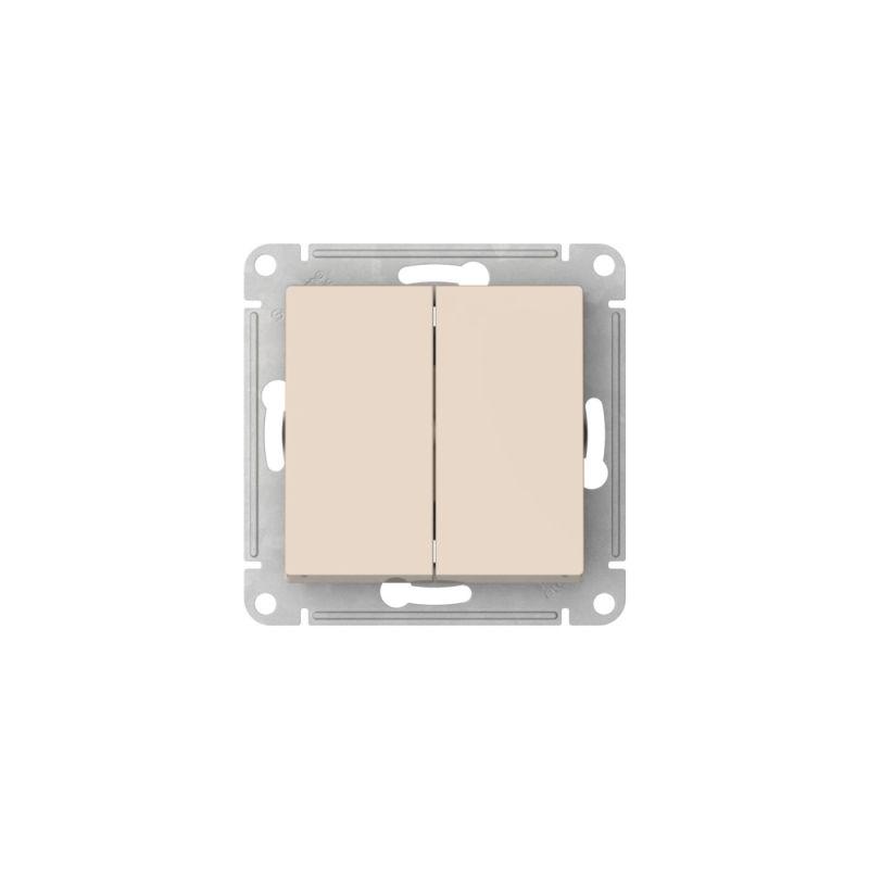  Выключатель 2-кл. AtlasDesign (сх. 5) 10AX быстрозажим. клем. механизм беж. SE ATN000251S фото в каталоге от BTSprom.by
