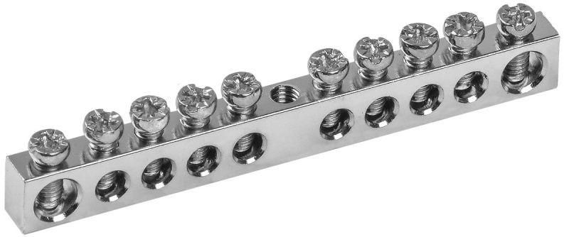 шина pen "земля-ноль" 6х9мм 10/1 ni (10групп/крепеж по центру) iek ynn10-10-100-n от BTSprom.by шина pen "земля-ноль" 6х9мм 10/1 ni (10групп/крепеж по центру) iek ynn10-10-100-n от BTSprom.by