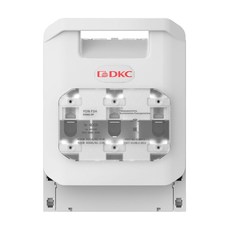  Выключатель горизонтальный предохранитель разъединитель 400А 3P крепление на монтажную плату DKC FSH02-3P фото в каталоге от BTSprom.by