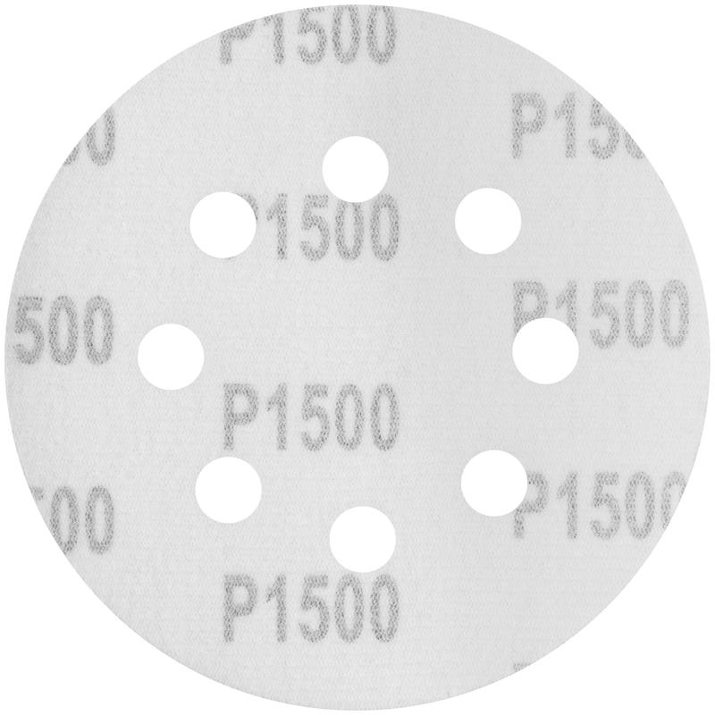  Круг шлифовальные с отверстиями (липучка) алюминий-оксидные 125мм (уп.5шт) Р 1500 FIT 39680 фото в каталоге от BTSprom.by