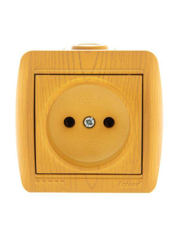  Розетка 1-м ОП Nata 16А IP20 без заземл. керамика ольха LEZARD 710-0700-121 фото в каталоге от BTSprom.by