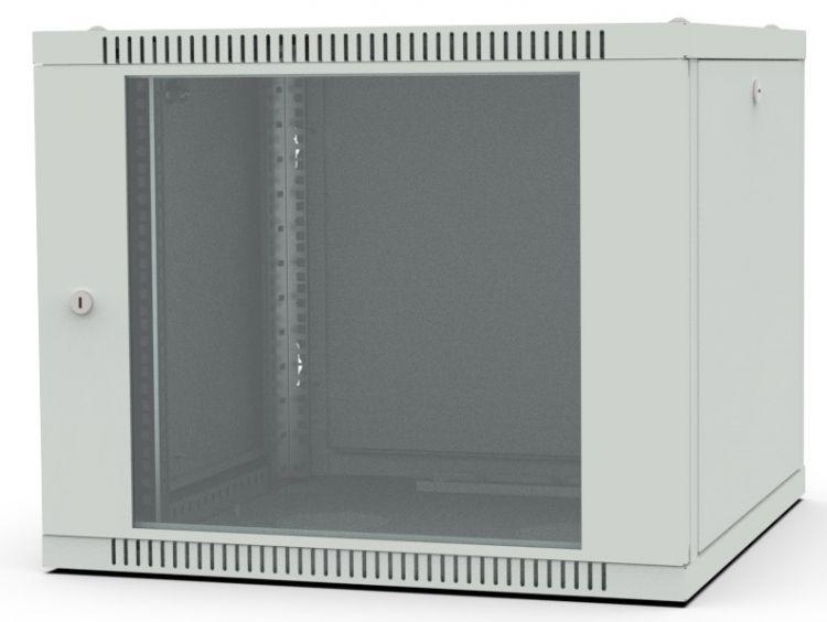 шкаф настенный wall boх 19дюйм 9u 600х600х490 дверь стеклян. ral7035 сер. filum fl-wb-0966gm-gy от BTSprom.by