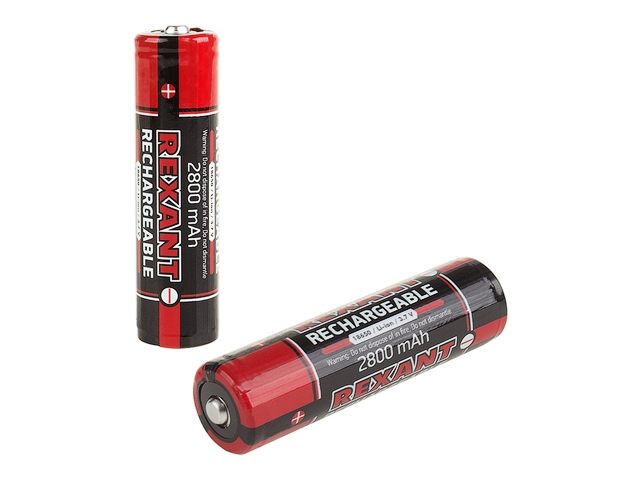 аккумулятор rexant 18650  с защитой li-ion 2800  mah 3.7 в блист=1шт (1 шт блистер) 30-2030-05 от BTSprom.by