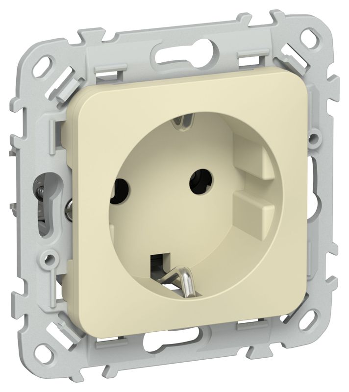 розетка сп flite рс11-1-флн 16а с заземл. без защ. шторок безвинтовое крепление механизм навахо iek fi-r11-16-1-k87 от BTSprom.by