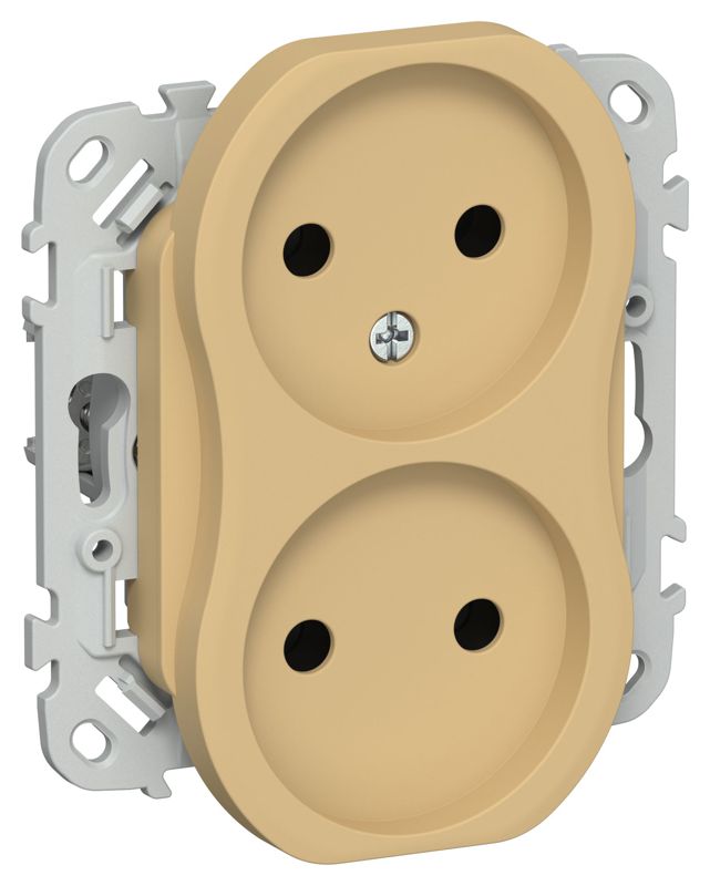 розетка 2-м сп flite рс02-1-флшм 10а без заземл. без защ. шторок безвинтовое крепление механизм шамуа iek fi-r20-10-1-k89 от BTSprom.by