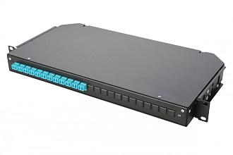 панель оптическая 47c-24 19дюйм 1u фикс. корпус на 24 адаптера 2 дуплекс lc адаптера om3 eurolan 47c-24-30-2l-02-11bl от BTSprom.by