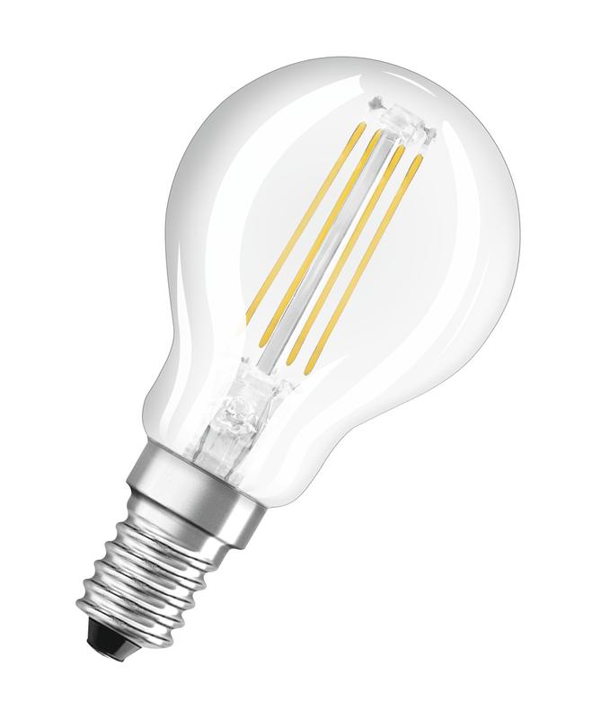 лампа светодиодная филаментная led star p 4.5вт (замена 40вт) прозр. 6500к холод. бел. e14 470лм угол пучка 300град. 220-240в osram 4058118166602 от BTSprom.by