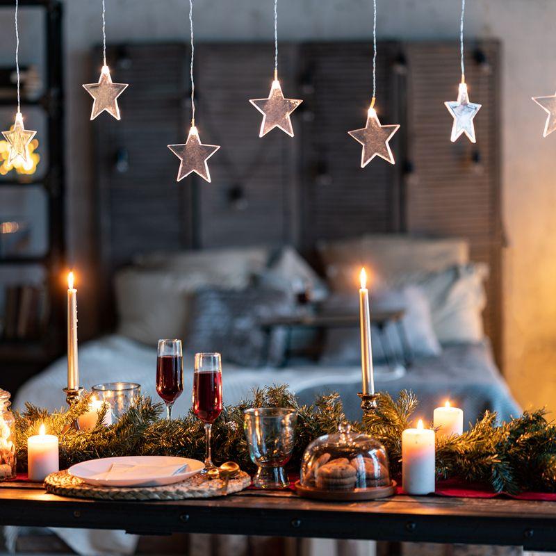  Гирлянда светодиодная "Айсикл" (бахрома) "Звезды" 1.5х0.6м 10LED тепл. бел. 0.51Вт IP20 провод прозр. Neon-Night 303-030 фото в каталоге от BTSprom.by