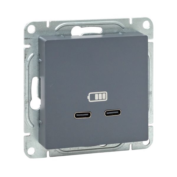 розетка 2-м сп эпика usb-c механизм графит ekf up1-sog-2usbc от BTSprom.by