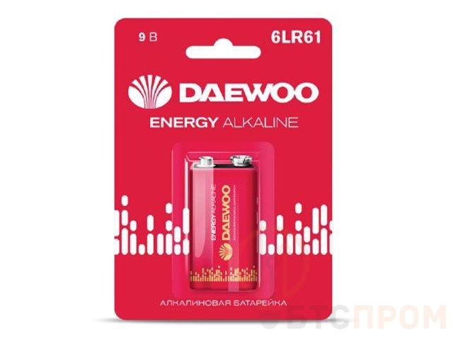 Батарейка 6LR61 9V alkaline BL-1шт DAEWOO ENERGY 5029729 фото в каталоге от BTSprom.by  Батарейка 6LR61 9V alkaline BL-1шт DAEWOO ENERGY 5029729 фото в каталоге от BTSprom.by