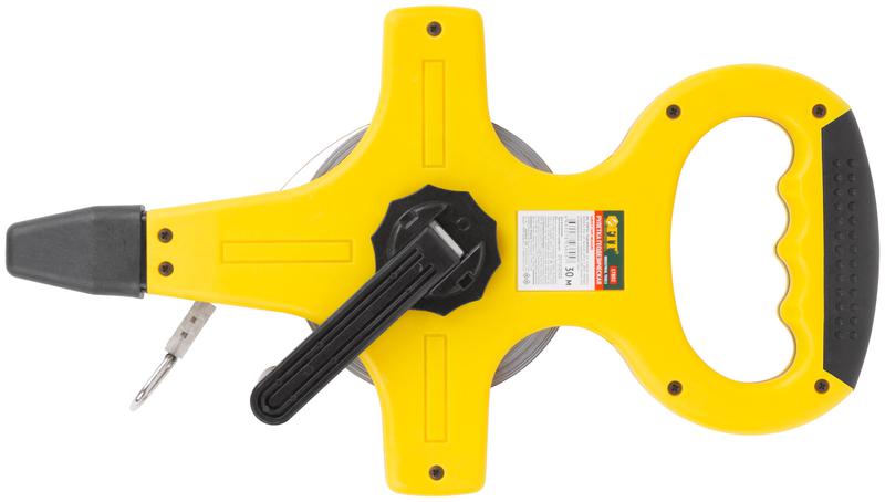  Рулетка геодезическая 30м стальная лента открытый пластик. корпус прорезиненная ручка желт. FIT 17802 фото в каталоге от BTSprom.by