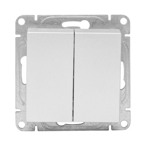  Выключатель кнопочный 2-кл. СП Эпика механизм алюм. EKF UP1-SWA-23 фото в каталоге от BTSprom.by