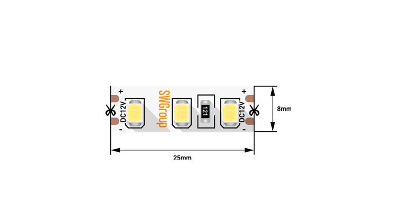 лента светодиодная стандарт 2835 120led/м 12вт/м 12в ip20 со скотчем 3м нейтр. бел. (уп.5м) swg standard 00-00009236 от BTSprom.by