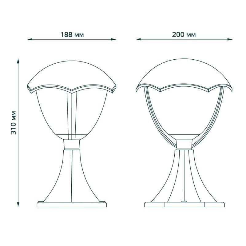  Светильник Aura 1х60Вт E27 IP54 170-240В 200х200х238мм НТУ садово-парковый на постамент GAUSS GD029 фото в каталоге от BTSprom.by