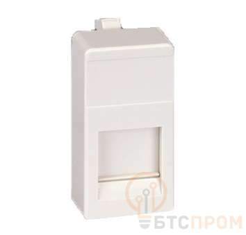  Адаптер на 1 RJ45(12) коннектор узкий шторка Simon27 бел. 27087-34 фото в каталоге от BTSprom.by