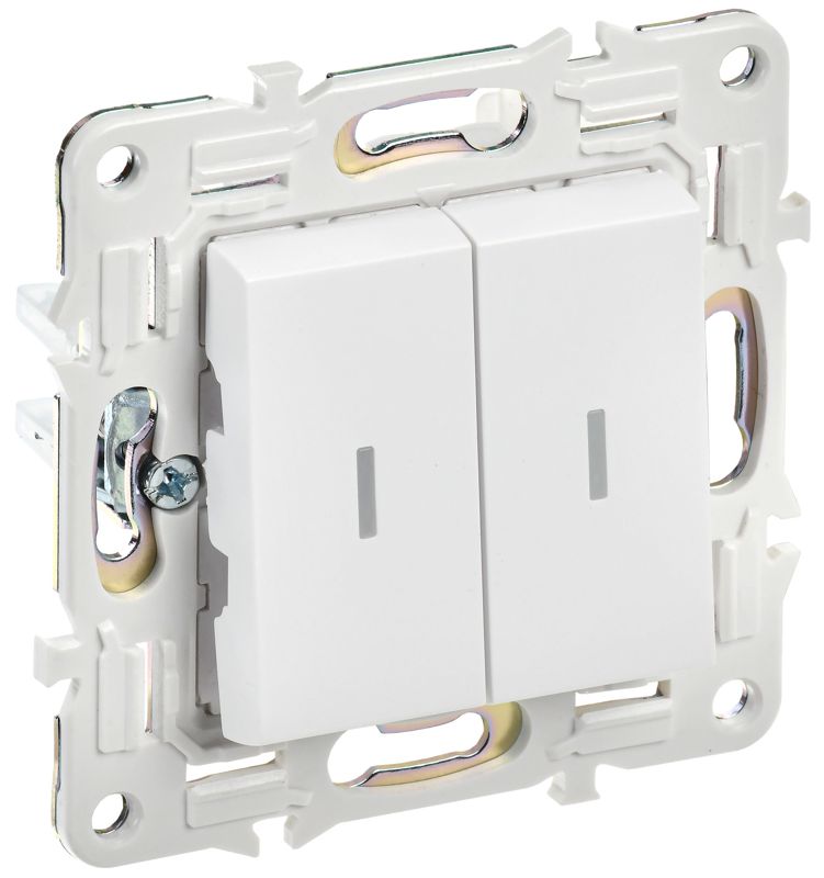 выключатель проходной 2-кл. skandy 10а sk-v10w с индикацией арктич. бел. iek sk-v22-1-10-k01 от BTSprom.by