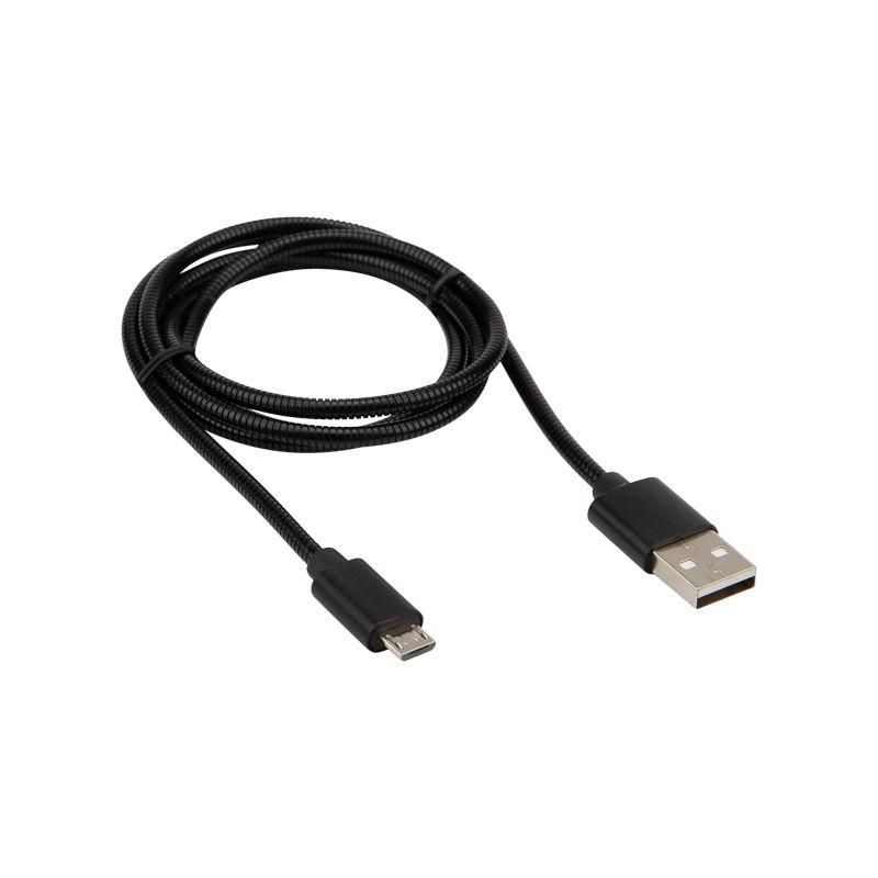 кабель usb microusb шнур в металлической оплетке серебристый rexant 18-4241 от BTSprom.by