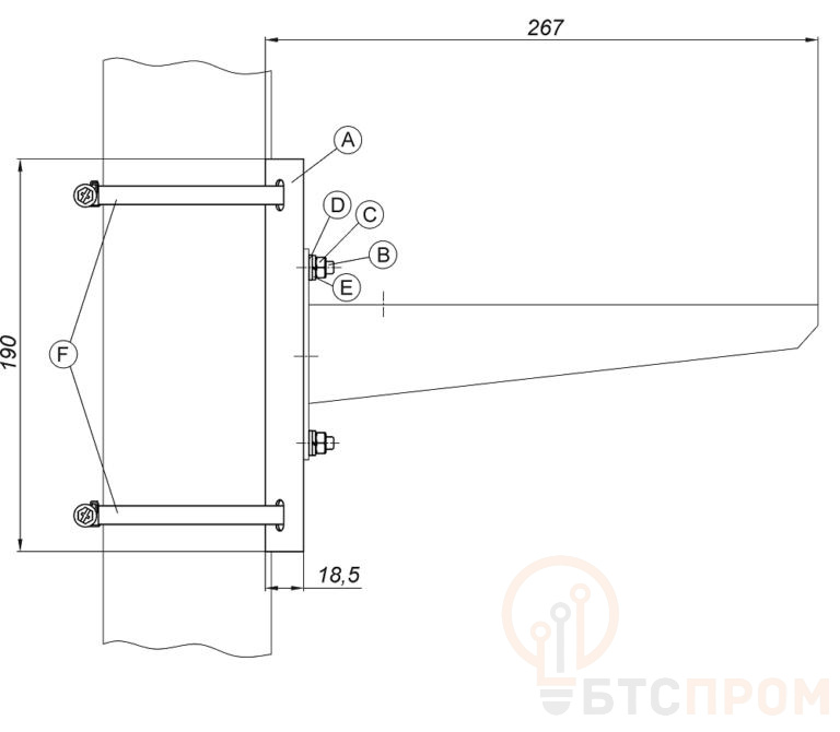 Кронштейн крепления видеокамер ТВК и термокожухов ТГБ из нержавеющей стали на опоры d115-135мм КС-4 Тахион 40060 фото в каталоге от BTSprom.by  Кронштейн крепления видеокамер ТВК и термокожухов ТГБ из нержавеющей стали на опоры d115-135мм КС-4 Тахион 40060 фото в каталоге от BTSprom.by