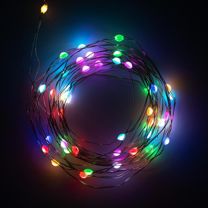 гирлянда "нить" ildm048rgb-c-usb-rc 48 rgb минисветодиодов 4.8м с контроллером для помещений пульт shlights 4690601049964 от BTSprom.by