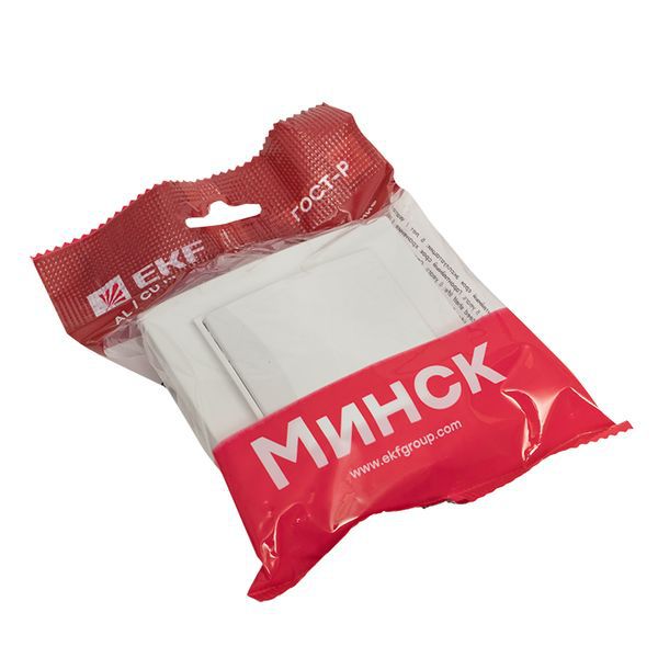  Розетка 1-м СП Минск 16А IP20 с заземл. защ. шторки с крышкой бел. Basic EKF ERR16-029-100 фото в каталоге от BTSprom.by